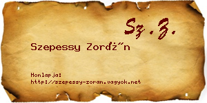 Szepessy Zorán névjegykártya